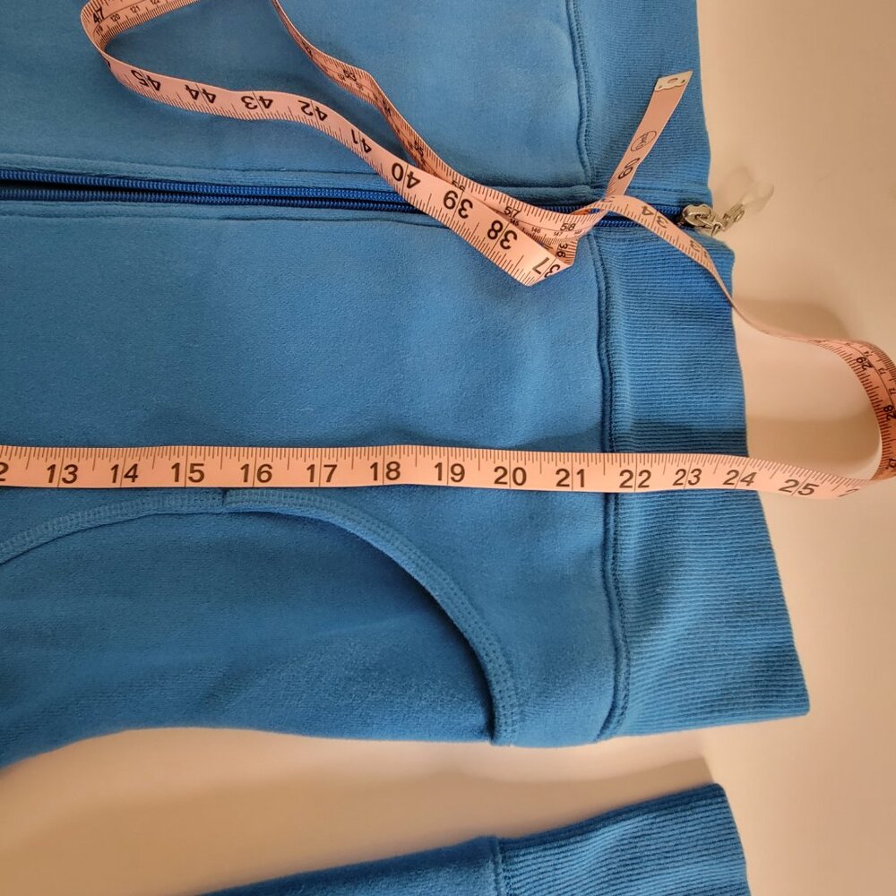 Zella Ladies Bright Azure Blue Fleece Hoody Size L Pockets - Picture 8 of 11